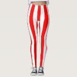 Red and White Large Size Vertical Stripes Leggings<br><div class="desc">Red and white large size vertical stripes pattern,  a simple but elegant design</div>