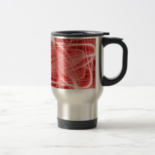 Red and white light trails travel mug