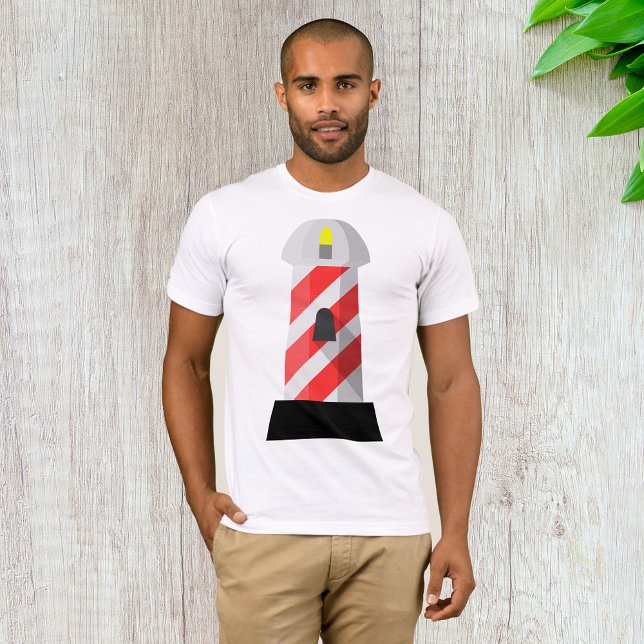 Red And White Lighthouse Mens T-Shirt (Creator Uploaded)