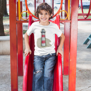 Red and White Lighthouse Nautical Coastal T-Shirt