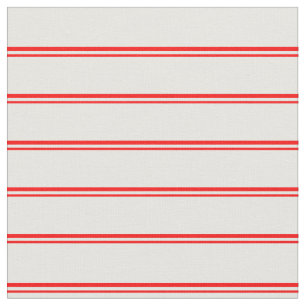 Red and White Lines Fabric