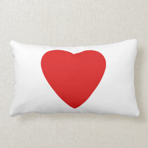Red and White Love Heart Design. Lumbar Cushion
