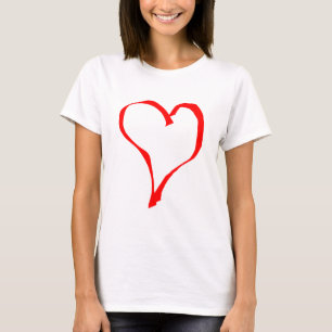 Red and White Love Heart Design. T-Shirt