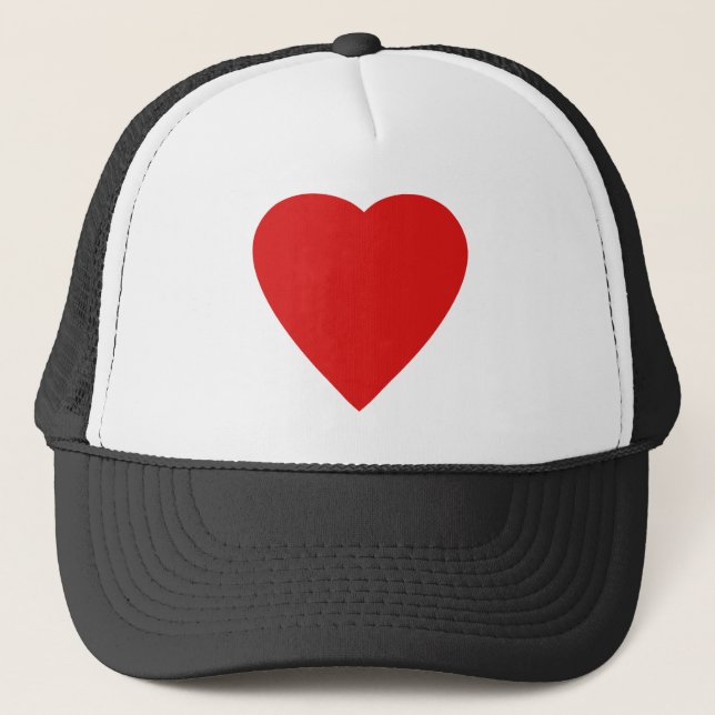 Red and White Love Heart Design. Trucker Hat (Front)
