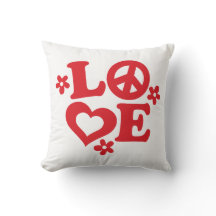 Red and White LOVE Valentine's Day Pillow