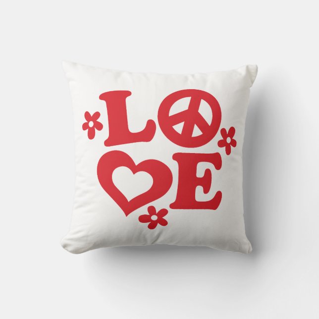 Red and White LOVE Valentine's Day Pillow (Front)