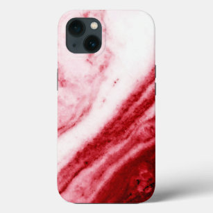 Red and White Marble  iPhone 13 Case
