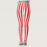 Red and White Medium Size Vertical Stripes