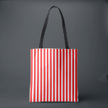 Red and White Medium Size Vertical Stripes Pattern Tote Bag<br><div class="desc">Red and white medium size vertical stripes pattern,  a simple but elegant design</div>