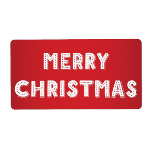 Red And White Merry Christmas Labels