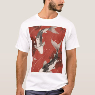 Red and White Minimalist Abstract Graphic T-Shirt