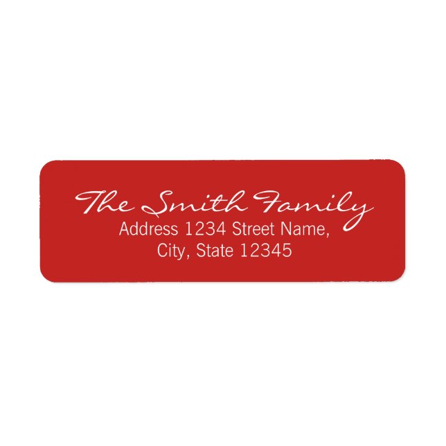 Red and White Modern Calligraphy Family Name (Front)