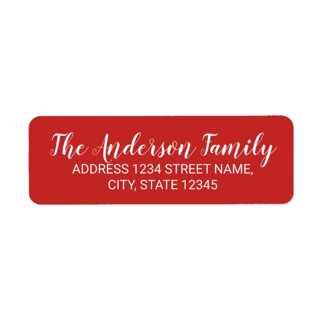 Red and White Modern Calligraphy Family Name (Front)