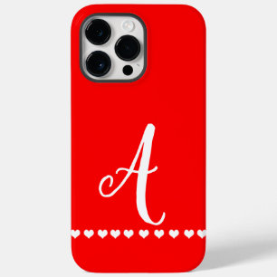 Red and White Monogram Initial Case-Mate iPhone C Case-Mate iPhone 14 Pro Max Case