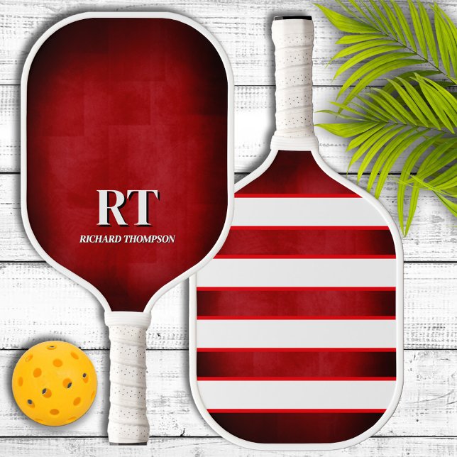 Red and White Monogram Pickleball Paddle (Creator Uploaded)