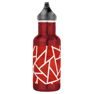 Red and white mosaic pattern 532 ml water bottle