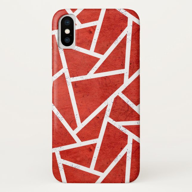 Red and white mosaic pattern Case-Mate iPhone case (Back)