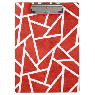 Red and white mosaic pattern clipboard