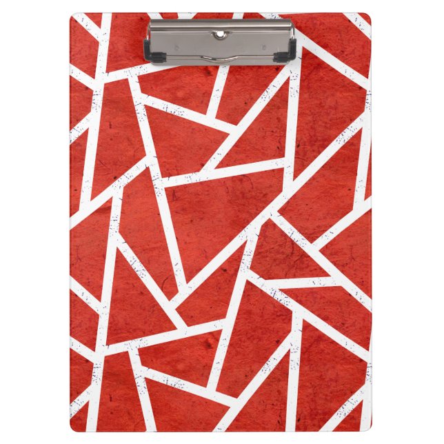 Red and white mosaic pattern clipboard (Front)