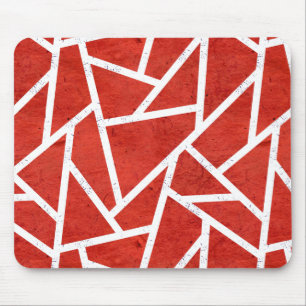 Red and white mosaic pattern mouse pad