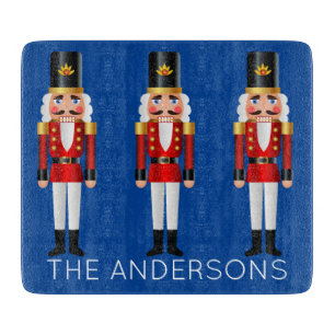 Red and White Nutcrackers Personalize Cutting Board