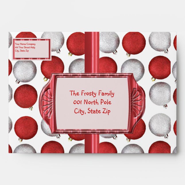 Red and White Ornaments Envelope (Front)