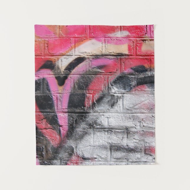 Red and white painted wall tapestry (Front)