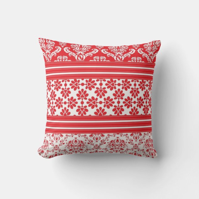 Red and White Pattern Cushion (Front)