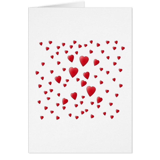 Red and White Pattern of Love Hearts. (Front)