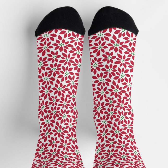 Red and white patterned socks in red leaf  (Creator Uploaded)