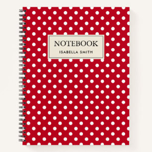 Red and White Peas Pattern Notebook