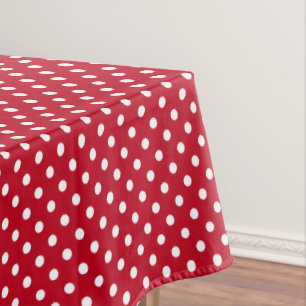 Red and White Peas Pattern Tablecloth