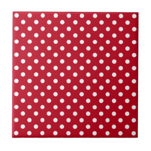 Red and White Peas Pattern Tile