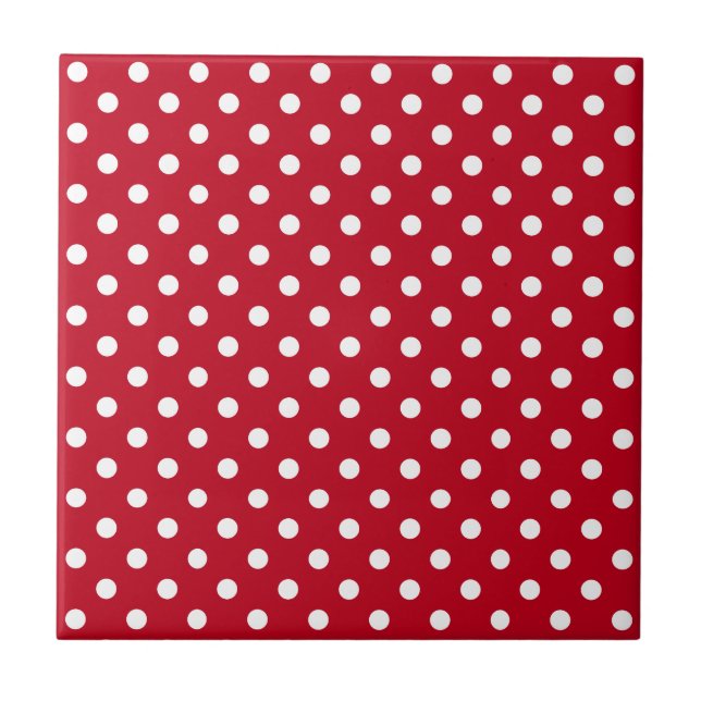 Red and White Peas Pattern Tile (Front)