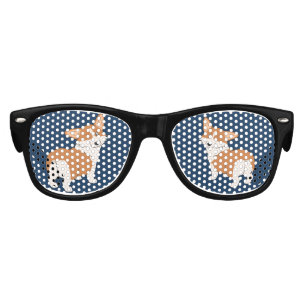 Red and White Pembroke Welsh Corgi Cartoon Kids Sunglasses