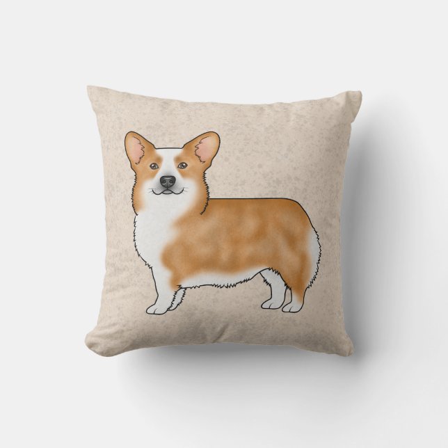 Red And White Pembroke Welsh Corgi Cute Dog Design Cushion (Front)