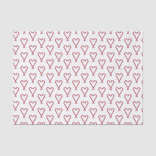 Red And White Peppermint Candy Cane Heart Holidays Tissue Paper