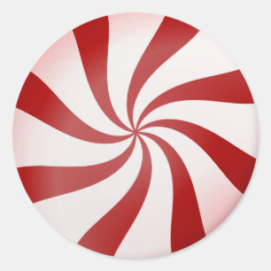 Red and White Peppermint Candy Stickers