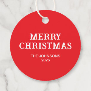 Red and White Peppermint Swirl Favour Tags