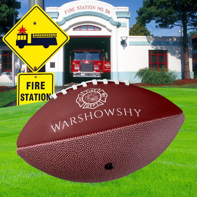 Red And White Personalised Fireman Emblem  Football (Creator Uploaded)