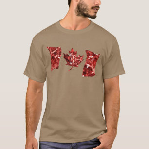Red and White Petroglyph Abstract Canada Flag T-Shirt