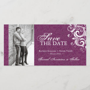 Red and White Photo Save The Date Invitation