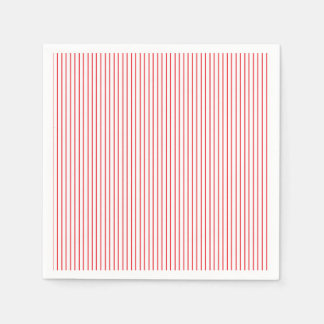 Red and White Pinstripe Paper Napkins