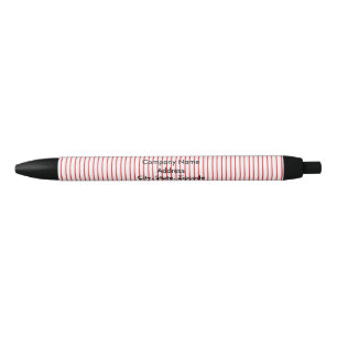 Red and White Pinstripe Pen