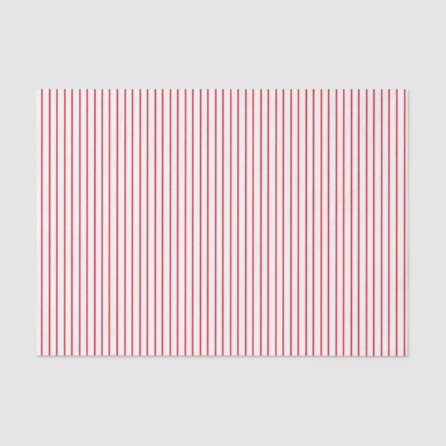 Red and White Pinstripe Tissue Paper (Front)