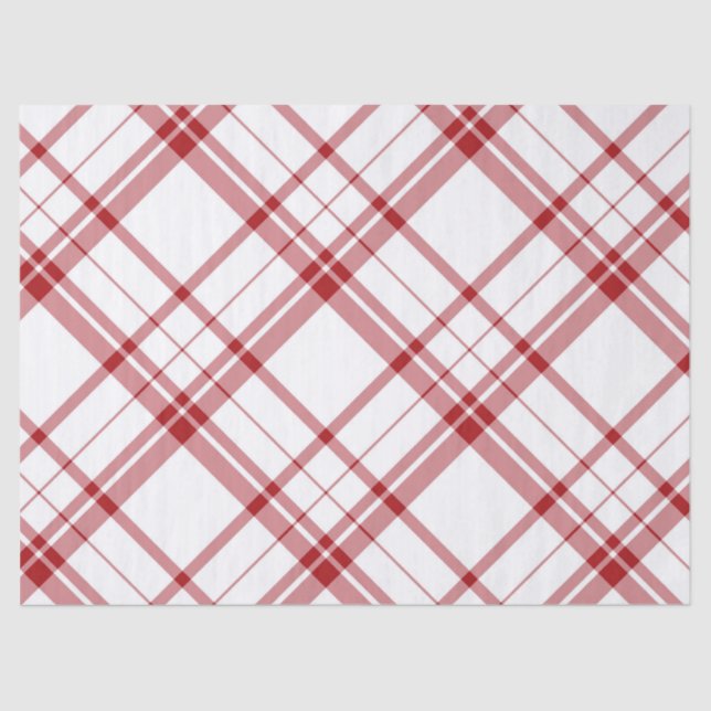 Red And White Plaid Tissue Paper (Front)