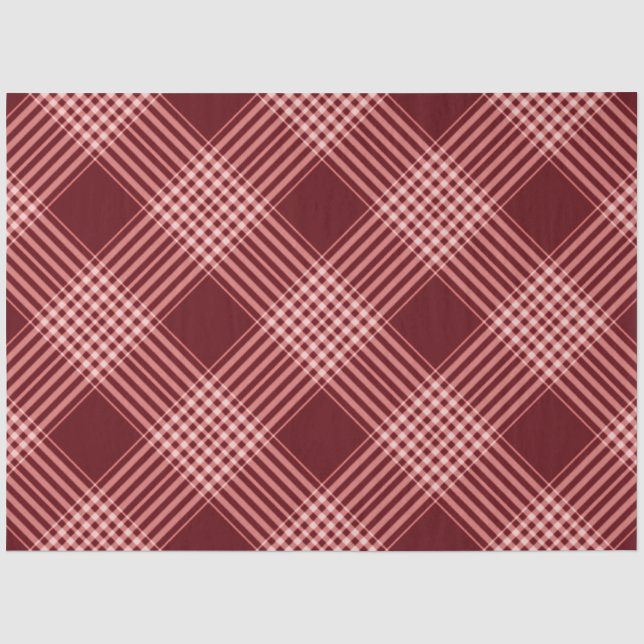 Red And White Plaid Tissue Paper (Front)