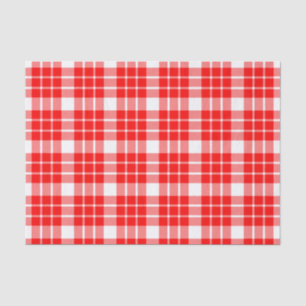 Red and White Plaid Tissue Paper