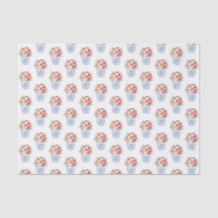 Red And White Poinsettia Bouquet Christmas Tissue Paper
