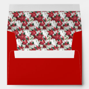 Red and White Poinsettia Envelope